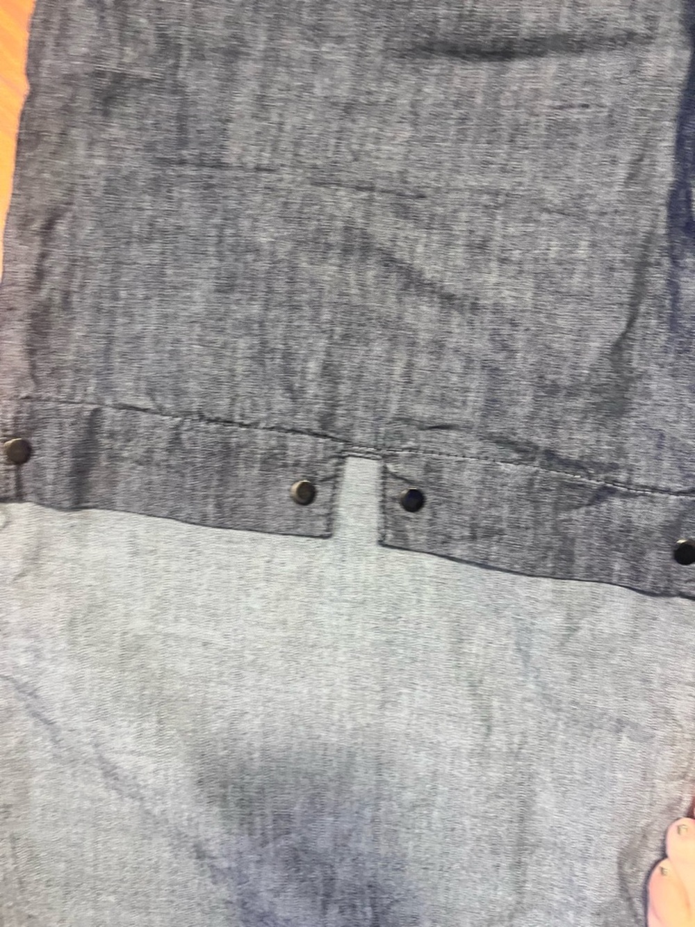 UOOZEE Two-Tone Chambray Pants - - Picture 4 of 11